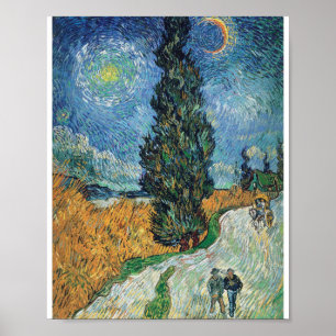 Vincent Van Gogh - Straße mit Cypress und Star Poster