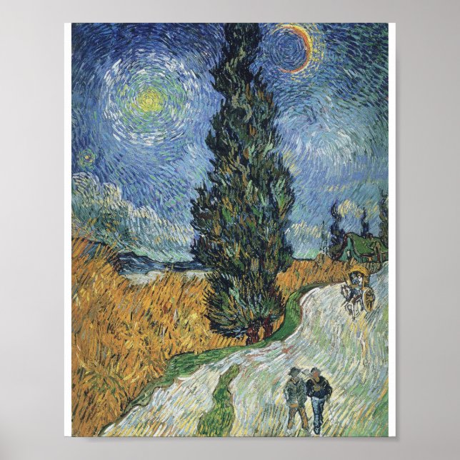 Vincent Van Gogh - Straße mit Cypress und Star Poster (Vorne)