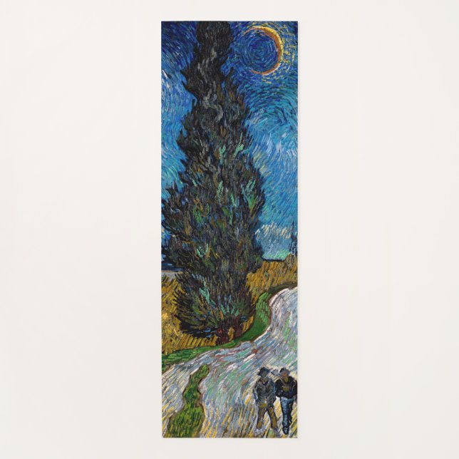 Vincent van Gogh - Straße mit Cypress und Star Yogamatte (Vorderseite)
