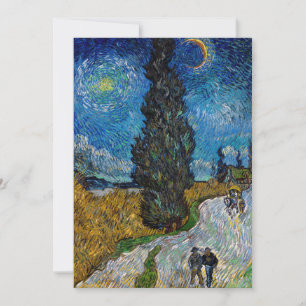 Vincent van Gogh - Straße mit Zypresse und Stern Einladung
