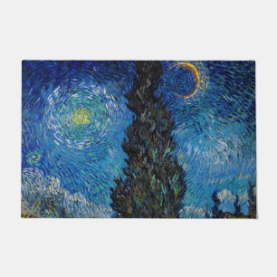 Vincent van Gogh - Straße mit Zypresse und Stern Fußmatte