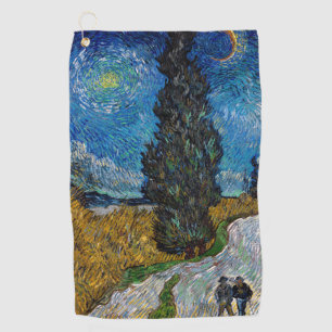 Vincent van Gogh - Straße mit Zypresse und Stern Golfhandtuch