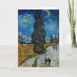 Vincent van Gogh - Straße mit Zypresse und Stern Karte
