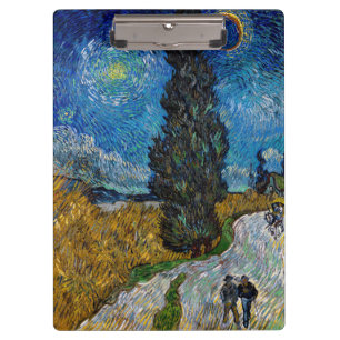 Vincent van Gogh - Straße mit Zypresse und Stern Klemmbrett