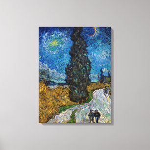 Vincent van Gogh - Straße mit Zypresse und Stern Leinwanddruck