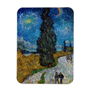 Vincent van Gogh - Straße mit Zypresse und Stern Magnet