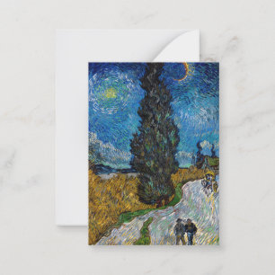 Vincent van Gogh - Straße mit Zypresse und Stern Mitteilungskarte