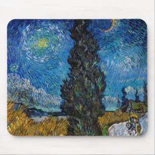 Vincent van Gogh - Straße mit Zypresse und Stern Mousepad