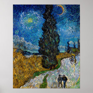 Vincent van Gogh - Straße mit Zypresse und Stern Poster