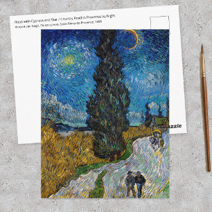 Vincent van Gogh - Straße mit Zypresse und Stern Postkarte