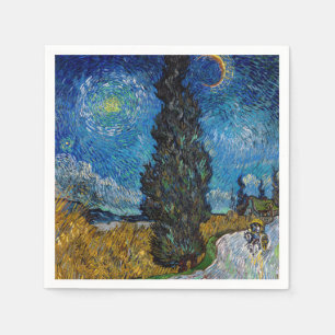 Vincent van Gogh - Straße mit Zypresse und Stern Serviette