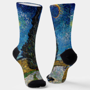 Vincent van Gogh - Straße mit Zypresse und Stern Socken