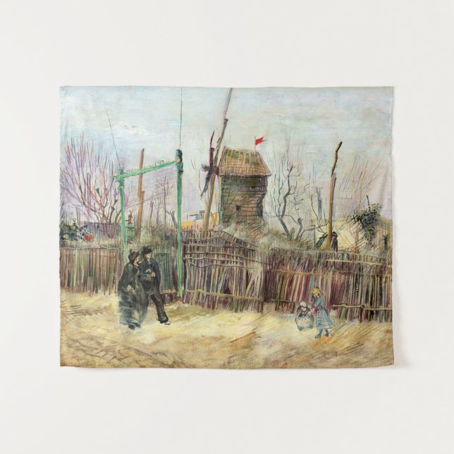 Vincent van Gogh - Street Scene in Montmartre Wandteppich (Vorderseite (Horizontal))