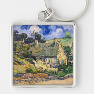 Vincent Van Gogh - Strohdächer in Cordeville Schlüsselanhänger