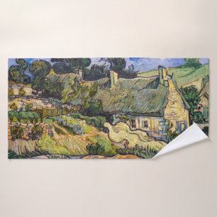 Vincent Van Gogh - Strohdachhäuser in Cordeville Badhandtuch Set