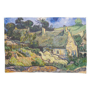 Vincent Van Gogh - Strohdachhäuser in Cordeville Kissenbezug
