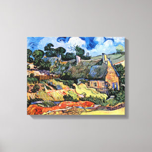 Vincent Van Gogh - Strohdachhäuser in Cordeville Leinwanddruck