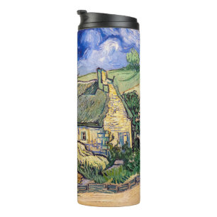 Vincent Van Gogh - Strohdachhäuser in Cordeville Thermosbecher