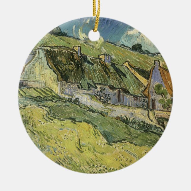 Vincent van Gogh - Strohgepflasterte Hütten Keramikornament (Vorne)