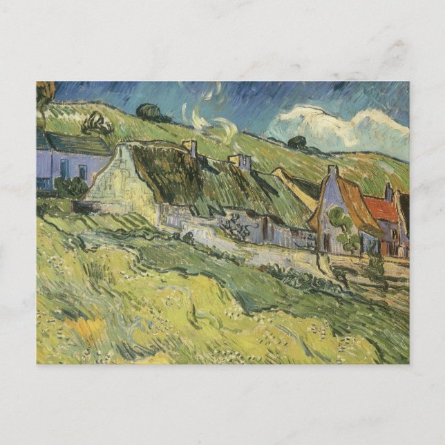 Vincent van Gogh - Strohgepflasterte Hütten Postkarte (Vorderseite)