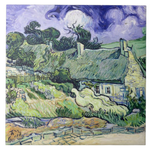 Vincent van Gogh  Strohhalme Hütten in Cordeville Fliese