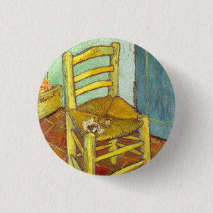 Vincent Van Gogh Stuhl mit Pfeife Button