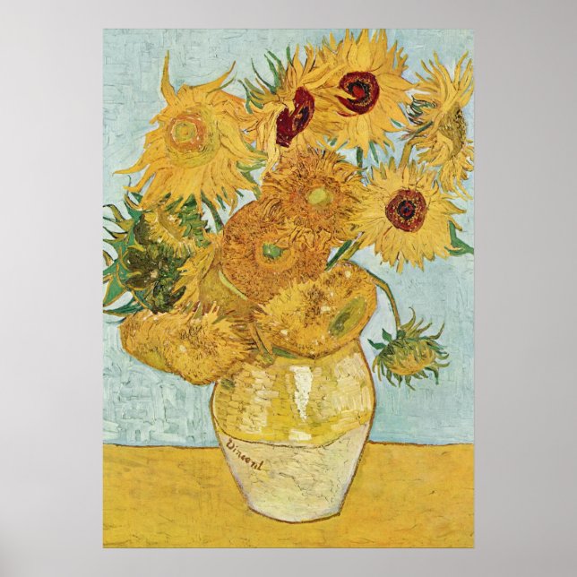Vincent Van Gogh Sunflower Vase Poster (Vorne)