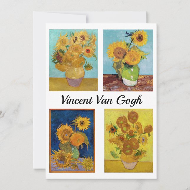 Vincent Van Gogh Sunflowers Serie Einladung (Vorderseite)