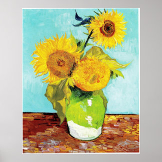 Vincent van Gogh Sunflowers Vase First Türkise Poster