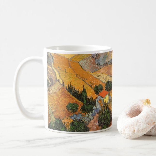 Vincent van Gogh - Tal mit Plowman Kaffeetasse (Mit Donut)