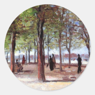 Vincent Van Gogh - Terrasse im Luxembourg-Garten Runder Aufkleber