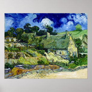 Vincent van Gogh Thatched Cottage at Cordeville Poster