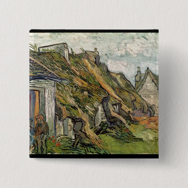 Vincent van Gogh | Thatched Hütten in Chaponval Button (Vorderseite)