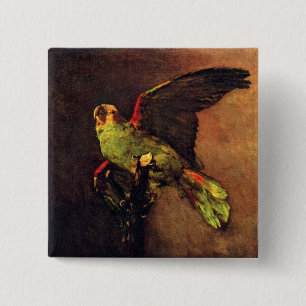 Vincent Van Gogh - The Green Parrot Bird Lover Art Button