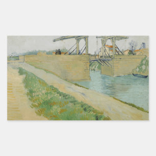 Vincent van Gogh - The Langlois Bridge Rechteckiger Aufkleber
