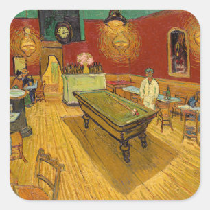Vincent van Gogh - The Night Café Quadratischer Aufkleber