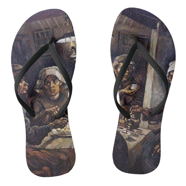 Vincent Van Gogh The Potato Eaters Fine Art Flip Flops (Fußbett)