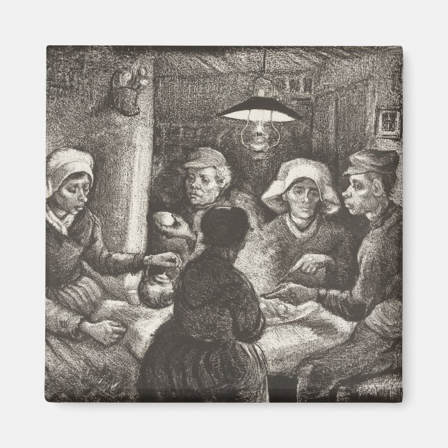 Vincent Van Gogh The Potato Eaters Lithograph Magnet (Vorne)