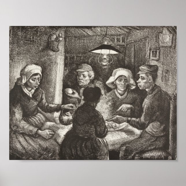 Vincent Van Gogh The Potato Eaters Lithograph Poster (Vorne)