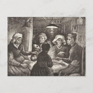 Vincent Van Gogh The Potato Eaters Lithograph Postkarte