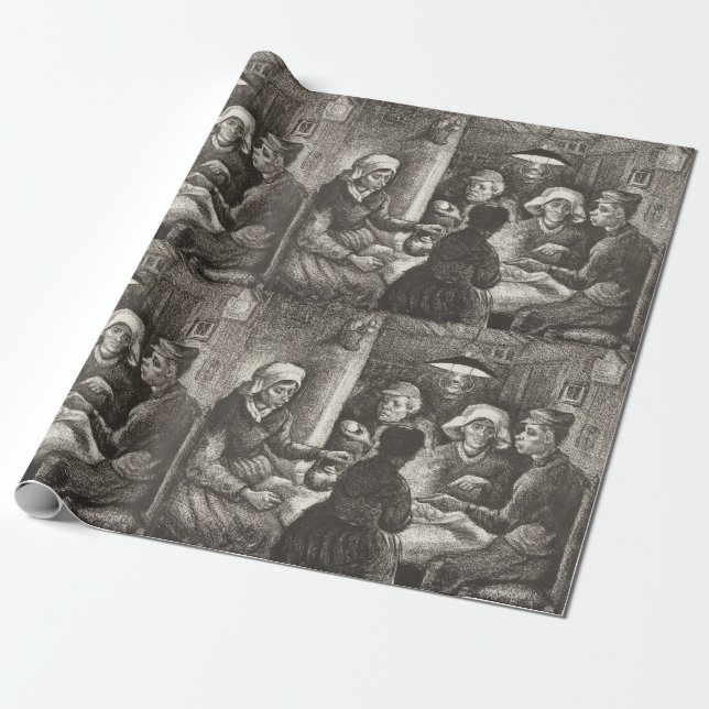 Vincent Van Gogh The Potato Eaters Lithographie Geschenkpapier (Ungerollt)