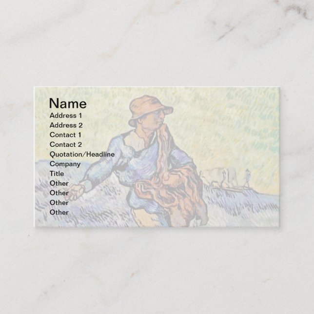 Vincent Van Gogh - The Sower - Fine Art Malerei Visitenkarte (Vorderseite)