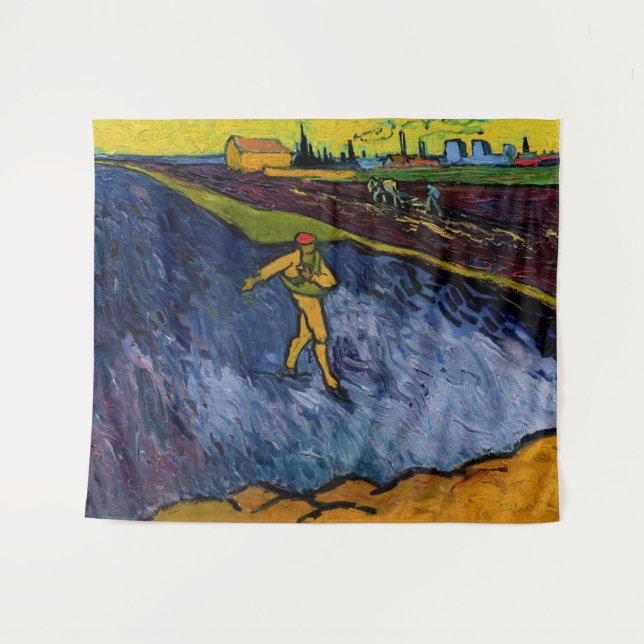 Vincent van Gogh - The Sower: Outskirts of Arles Wandteppich (Vorderseite (Horizontal))