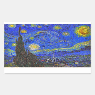 Vincent van Gogh - The Starry Night (1889) Rechteckiger Aufkleber