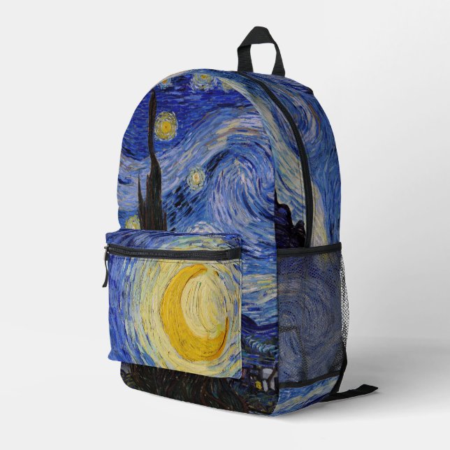 Vincent Van Gogh - The Starry night Bedruckter Rucksack (Rückseitige Ecke Rechts)