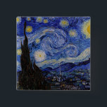 Vincent Van Gogh - The Starry night Button<br><div class="desc">The Starry Night / La nuit etoilee - Vincent Van Gogh im Jahr 1889</div>