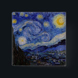 Vincent Van Gogh - The Starry night Button<br><div class="desc">The Starry Night / La nuit etoilee - Vincent Van Gogh im Jahr 1889</div>