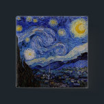 Vincent Van Gogh - The Starry night Button<br><div class="desc">The Starry Night / La nuit etoilee - Vincent Van Gogh im Jahr 1889</div>