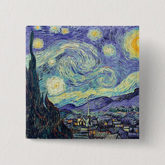 Vincent Van Gogh The Starry Night Button (Vorderseite)