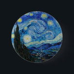 Vincent Van Gogh The Starry Night Button<br><div class="desc">Vincent Van Gogh's The Starry Night Detail</div>